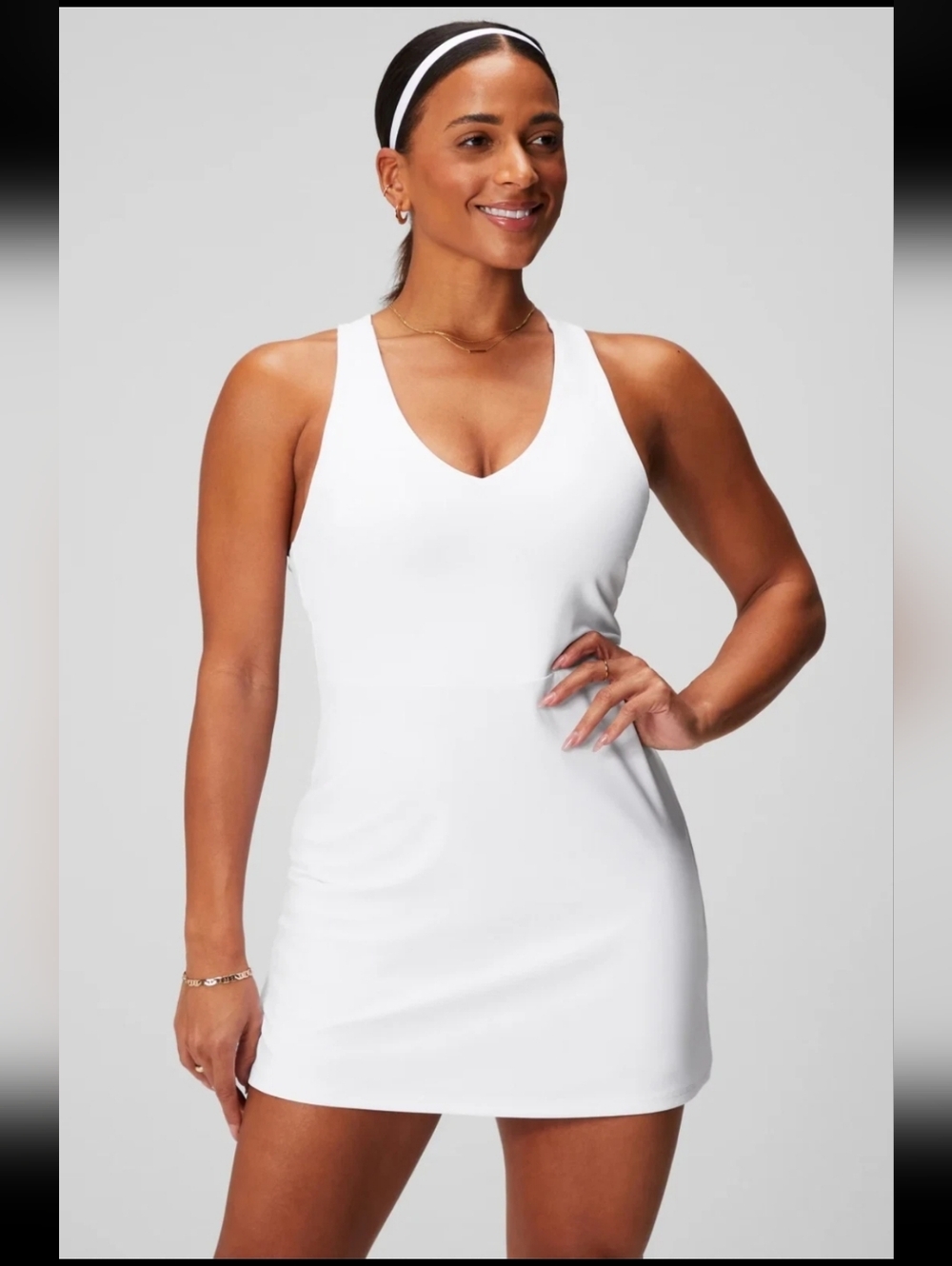 Fabletics Universal Tennis On The Go Built In Bra White  Dress Women's Size 2X